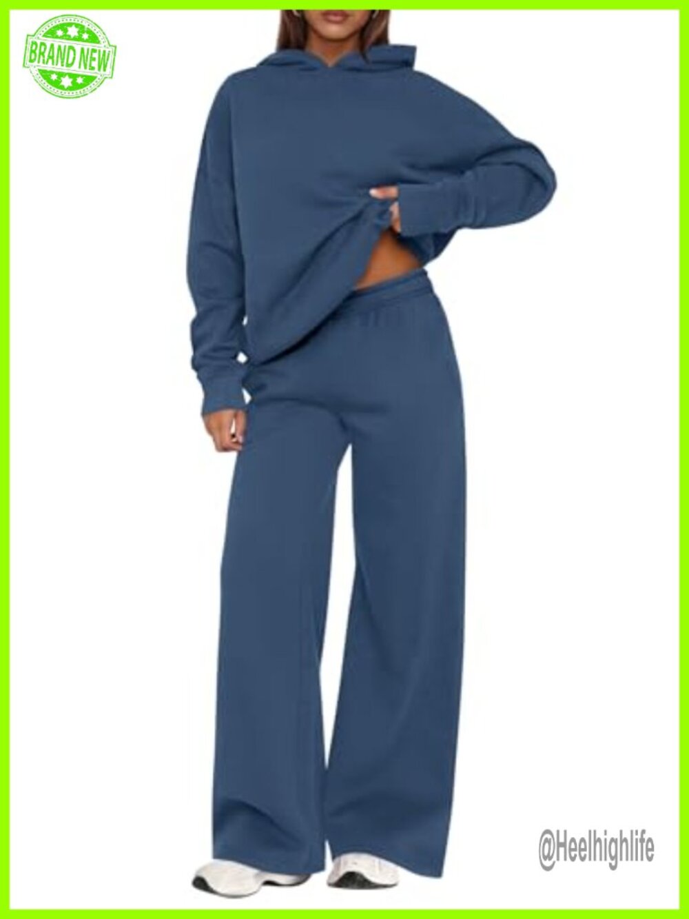 PRETTYGARDEN 2 Piece Lounge Set Sweatsuit Hoodie Wide Leg Pants Women
